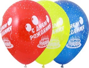 Шар "С днём рождения! Яркий." в ассортименте