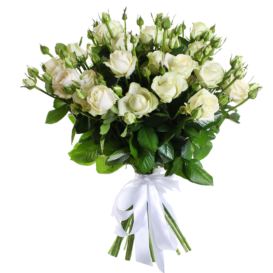 9 кустовых роз 70см.