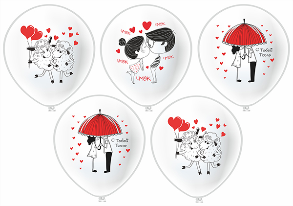 Сет из 5 шаров "Романтика вдвоём"
