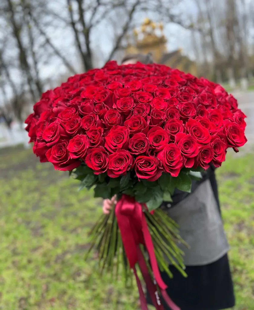151 красная роза 80 см.