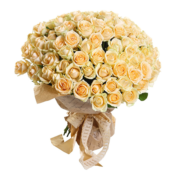 75 кремовых роз 70см.