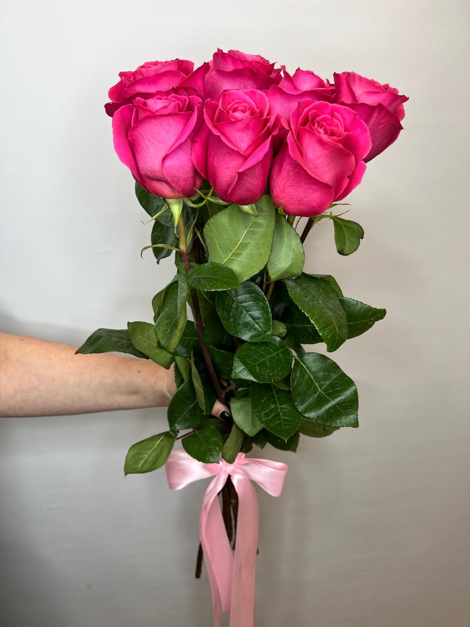 7 импортных роз "Пинк Флойд" 70 см.